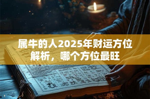 属牛的人2025年财运方位解析，哪个方位最旺
