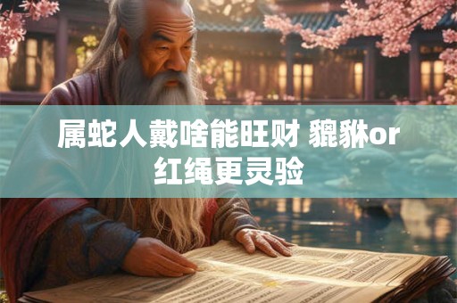 属蛇人戴啥能旺财 貔貅or红绳更灵验
