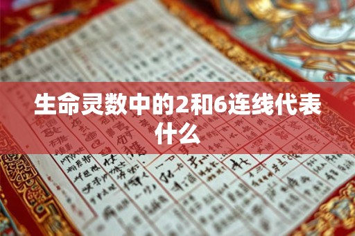 生命灵数中的2和6连线代表什么