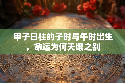 甲子日柱的子时与午时出生，命运为何天壤之别