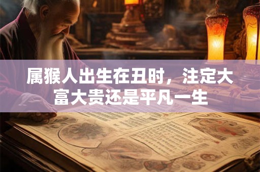 属猴人出生在丑时，注定大富大贵还是平凡一生