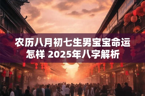 农历八月初七生男宝宝命运怎样 2025年八字解析