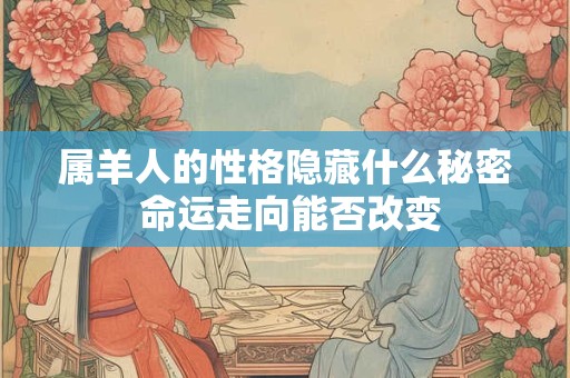 属羊人的性格隐藏什么秘密 命运走向能否改变