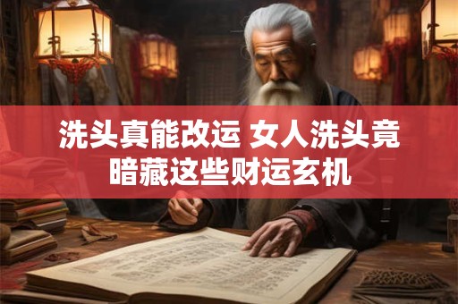 洗头真能改运 女人洗头竟暗藏这些财运玄机