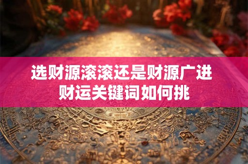 选财源滚滚还是财源广进 财运关键词如何挑