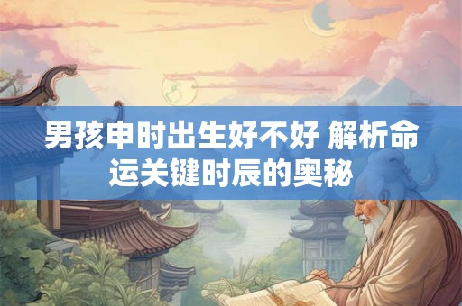 男孩申时出生好不好 解析命运关键时辰的奥秘