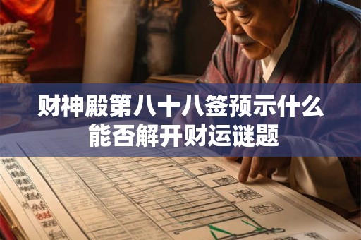 财神殿第八十八签预示什么 能否解开财运谜题 财神殿第八十八签预示什么 能否解开财运谜题