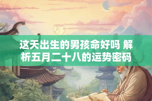 这天出生的男孩命好吗 解析五月二十八的运势密码