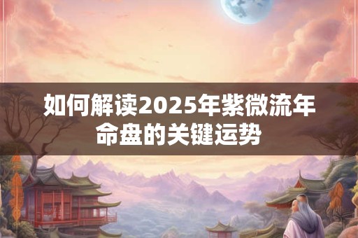如何解读2025年紫微流年命盘的关键运势
