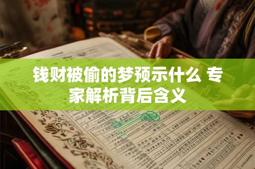 钱财被偷的梦预示什么 专家解析背后含义
