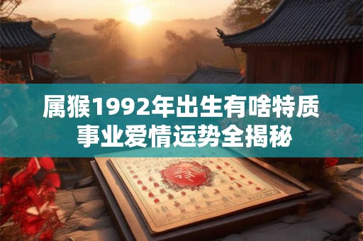属猴1992年出生有啥特质 事业爱情运势全揭秘