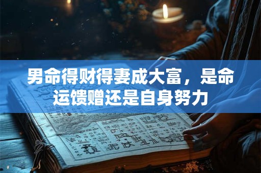 男命得财得妻成大富，是命运馈赠还是自身努力