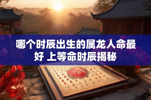 哪个时辰出生的属龙人命最好 上等命时辰揭秘