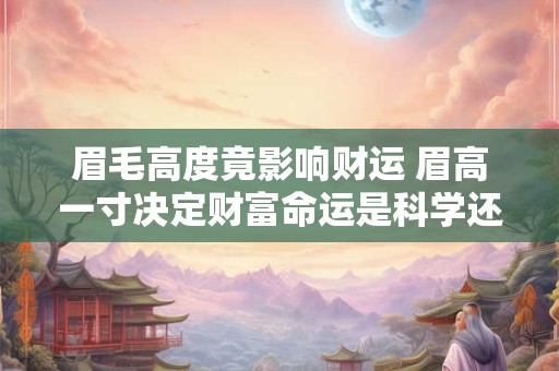 眉毛高度竟影响财运 眉高一寸决定财富命运是科学还是迷信