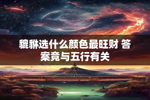 貔貅选什么颜色最旺财 答案竟与五行有关