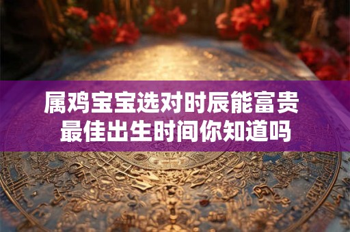 详细阅读:属鸡宝宝选对时辰能富贵 最佳出生时间你知道吗 属鸡宝宝选对时辰能富贵 最佳出生时间你知道吗