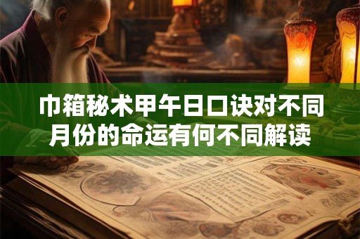 巾箱秘术甲午日口诀对不同月份的命运有何不同解读