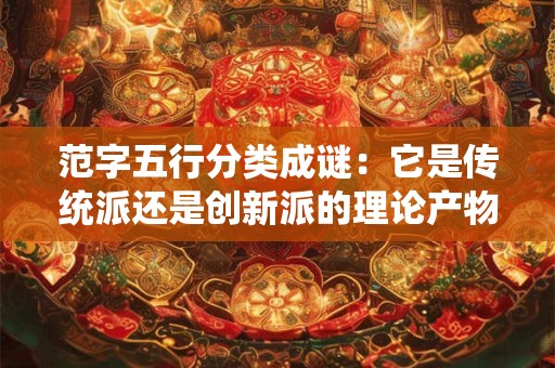 范字五行分类成谜：它是传统派还是创新派的理论产物