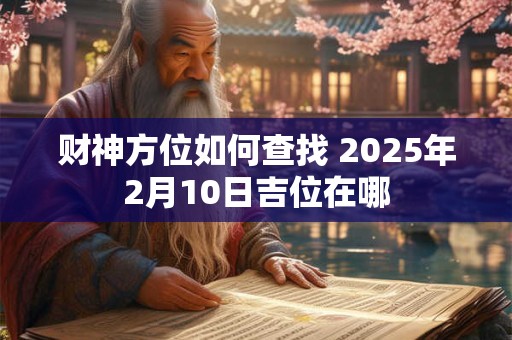 财神方位如何查找 2025年2月10日吉位在哪