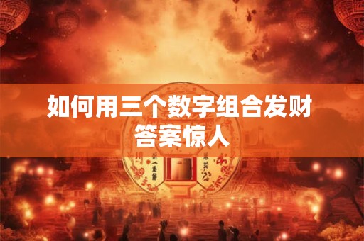 如何用三个数字组合发财 答案惊人