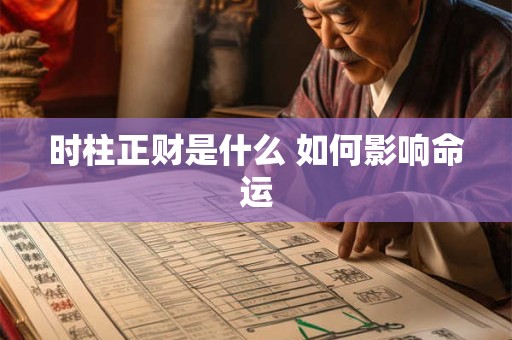 时柱正财是什么 如何影响命运
