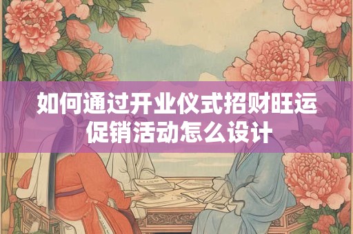 如何通过开业仪式招财旺运 促销活动怎么设计
