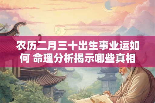 农历二月三十出生事业运如何 命理分析揭示哪些真相