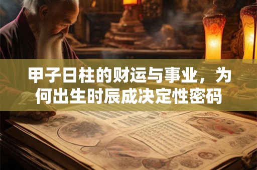 甲子日柱的财运与事业，为何出生时辰成决定性密码