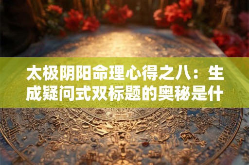 太极阴阳命理心得之八：生成疑问式双标题的奥秘是什么