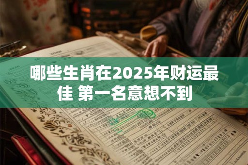 哪些生肖在2025年财运最佳 第一名意想不到
