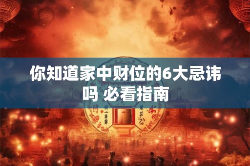 你知道家中财位的6大忌讳吗 必看指南