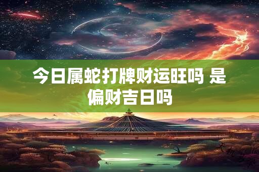 今日属蛇打牌财运旺吗 是偏财吉日吗