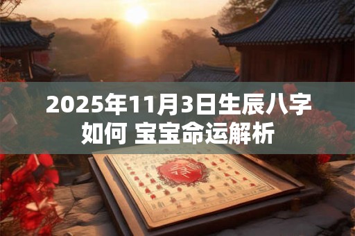 2025年11月3日生辰八字如何 宝宝命运解析