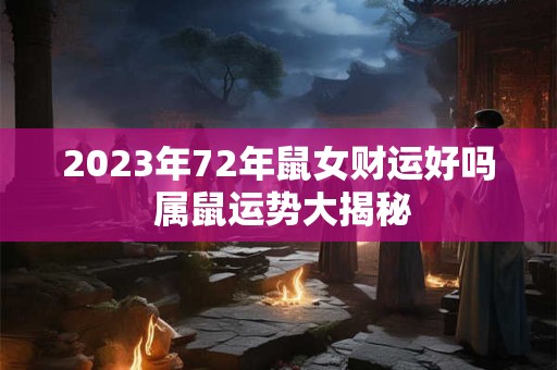 2023年72年鼠女财运好吗 属鼠运势大揭秘