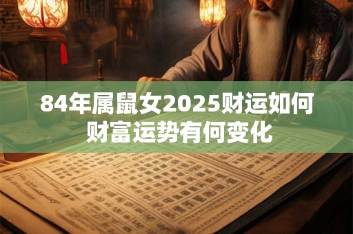 84年属鼠女2025财运如何 财富运势有何变化