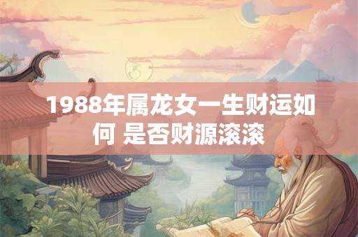 1988年属龙女一生财运如何 是否财源滚滚