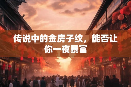 传说中的金房子纹，能否让你一夜暴富