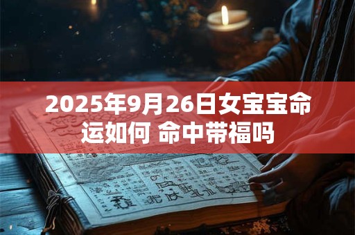 2025年9月26日女宝宝命运如何 命中带福吗