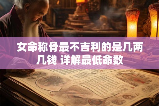 女命称骨最不吉利的是几两几钱 详解最低命数