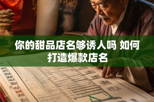 你的甜品店名够诱人吗 如何打造爆款店名