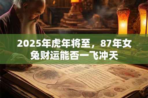 2025年虎年将至，87年女兔财运能否一飞冲天