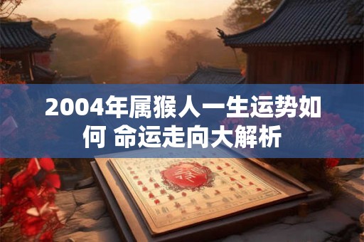 2004年属猴人一生运势如何 命运走向大解析