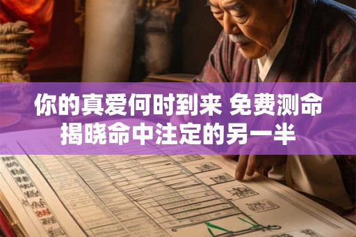 你的真爱何时到来 免费测命揭晓命中注定的另一半
