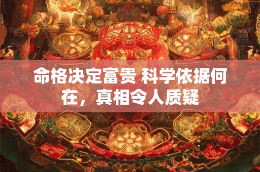 命格决定富贵 科学依据何在，真相令人质疑