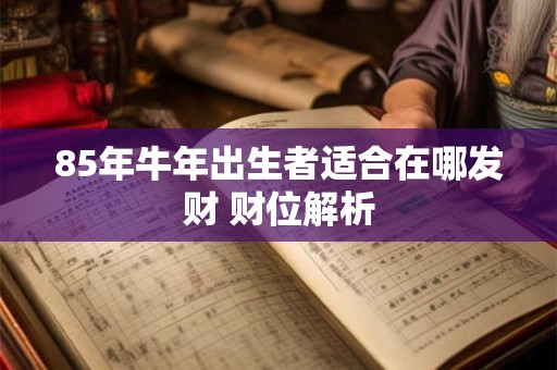 85年牛年出生者适合在哪发财 财位解析