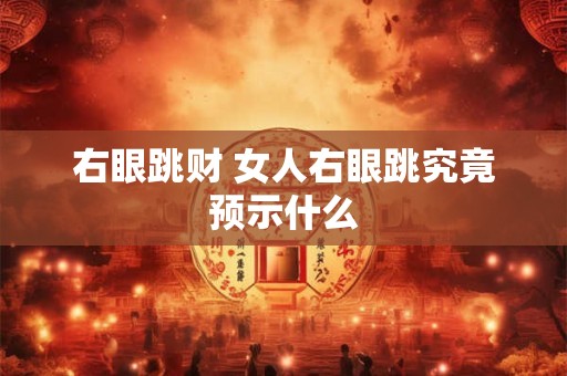 右眼跳财 女人右眼跳究竟预示什么