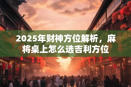 2025年财神方位解析，麻将桌上怎么选吉利方位