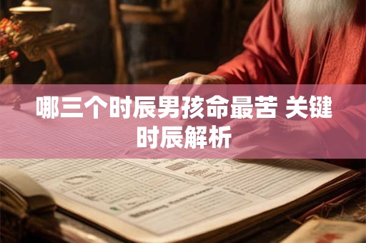 哪三个时辰男孩命最苦 关键时辰解析