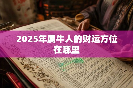 2025年属牛人的财运方位在哪里