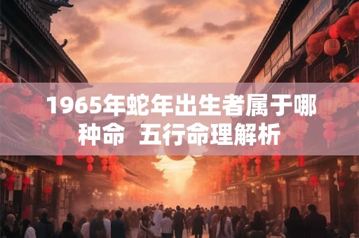 1965年蛇年出生者属于哪种命  五行命理解析